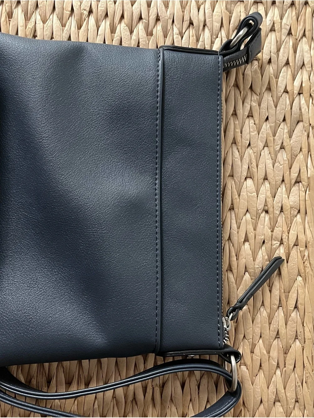 Style & Co. Hudson North South Soft Faux Leather Navy Crossbody